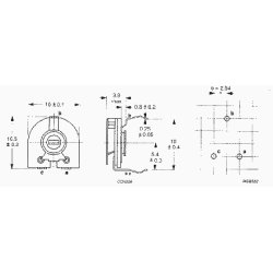 10mm 220k Ohm Trimmepotentiometer horisontal