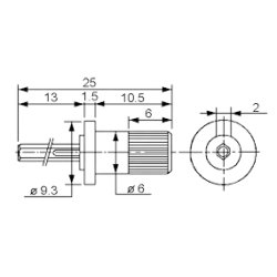 AKSEL FOR 6 KANTTRIMMER 25x6mm