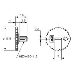 HJUL FOR 6 KANTTRIMMER  10mm
