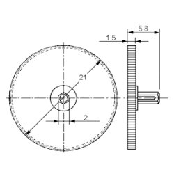 HJUL FOR 6 KANTTRIMMER  20mm