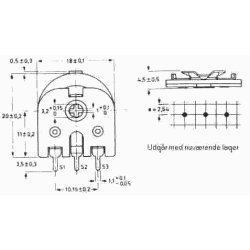 18mm Vertikal 100K Ohm trimmepotentiometer