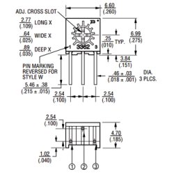 MINITRIMMER (BOURNS3362X)200K VERTIKAL