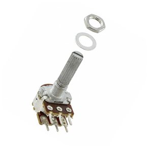 DREJEPOTENTIOMETER STEREO 10K OHMB 6mm AKSEL LOGARITMISK
