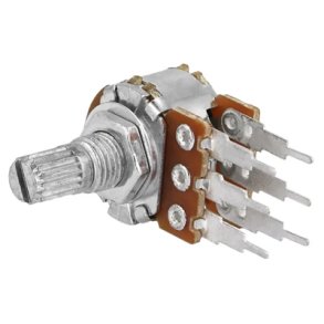 DREJEPOTENTIOMETER STEREO 50K OHMB 6mm AKSEL LOGARITMISK