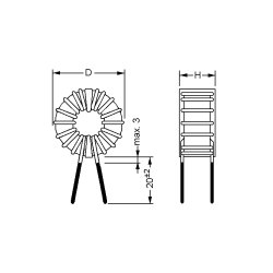 Induktor ring 100&mu;H/5A =26mm Radial SK12M5