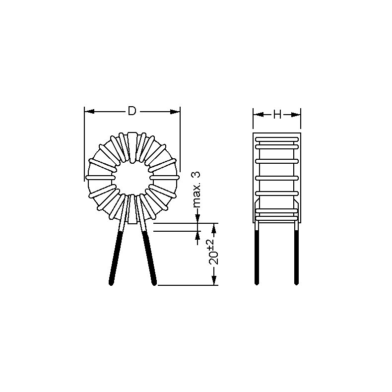 Induktor ring 100&mu;H/5A =26mm Radial SK12M5