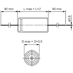 Bipolar elektrolyt 100F 100Vdc 35Vac aksial 