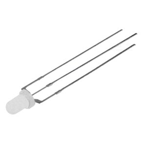 2 FARVET LED RD/VARM HVID 3mm 2180mcd FLLES ANODE 3ben 30