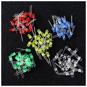 LEDS 100stk. 5mm 5 FORSKELLIGE FARVER