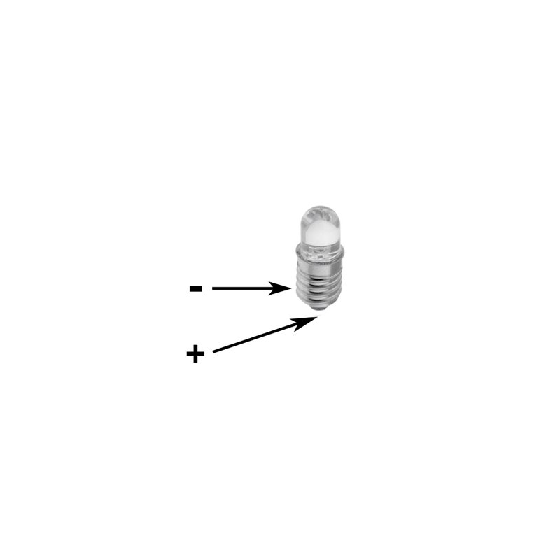 LED E10 LAMPE GUL 12VDC 90mW 2.7LUMEN