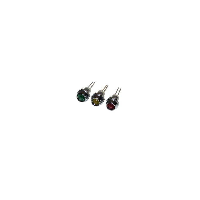 LYSDIODE RD 5mm I METALHOLDER =8mm 2V/10mA