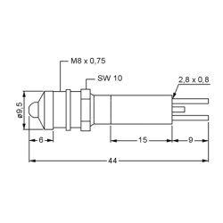 LED SIGNALLAMPE 24VDC GUL SPIDS METALREFLEKTOR