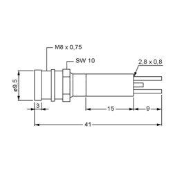 LED SIGNALLAMPE 24VDC RD TRAGTFORMET METALREFLEKTOR