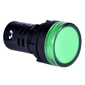 PANELLAMPE 22mm 230V IP65 GRN