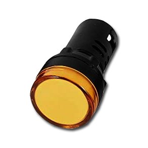 SIGNALLAMPE 28mm/22mm 12V (AC/DC) GUL/ORANGE SKRUETILSLUTNING