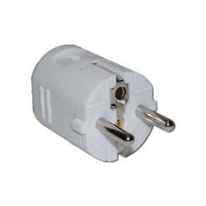 STIKPROP HVID med PIN- OG SIDEJORD SCHUKO