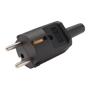 STIKPROP SORT med PIN- OG SIDEJORD - Stikpropper - EL-SUPPLY