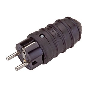 STIKPROP SORT GUMMI med PIN- og SIDEJORD