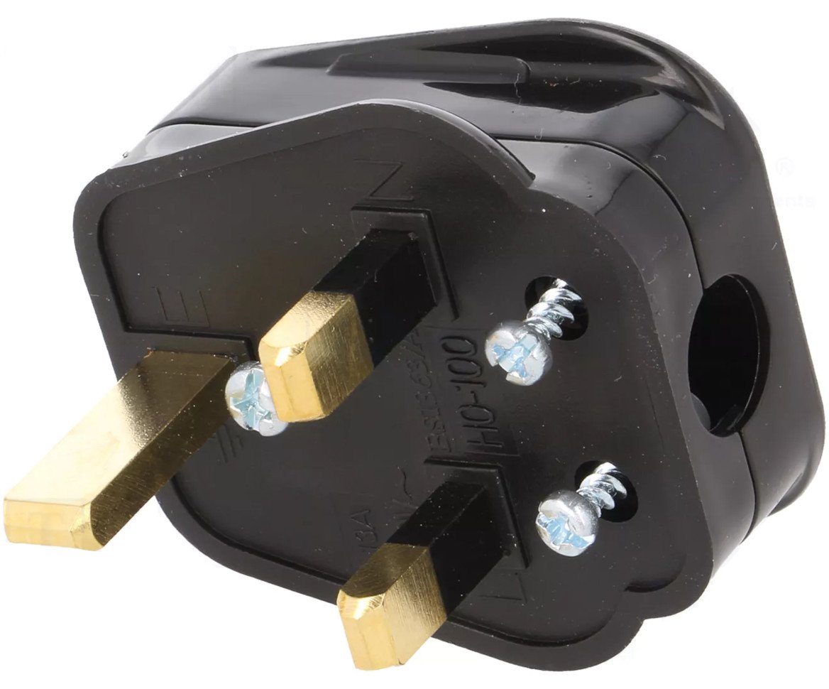 Netstik sort UK type G med sikring 230V 13A - Stikpropper - EL-SUPPLY