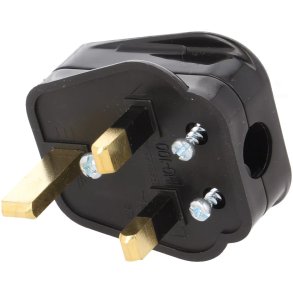 Netstik sort UK type G med sikring 230V 13A