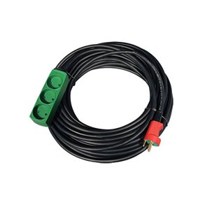 SLAGFAST 3STIK DSE m. JORD 15m GUMMIKABEL