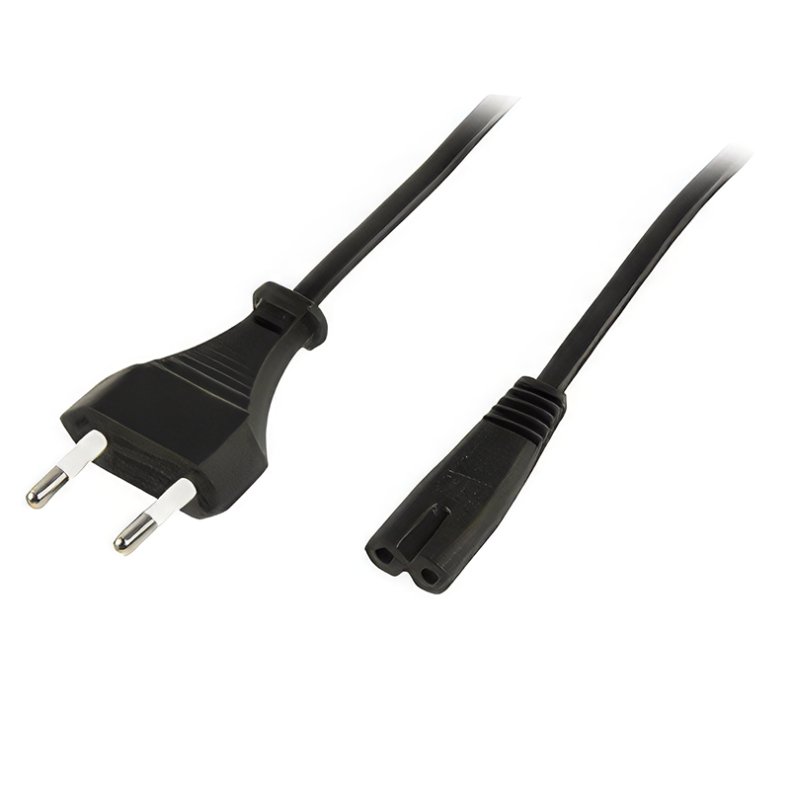 Netledning 3.0m europastik/C7 sort