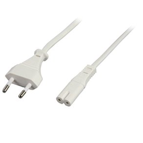Netledning 1.5m europastik/C7 hvid