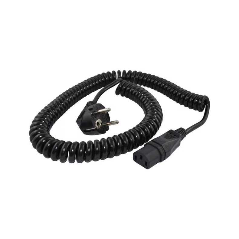 Apparatledning 2.3m sort schuko vinklet 3x1mm� C13
