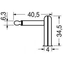 JACKSTIK 6.3mm VINKEL METAL MONO