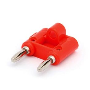 Dobbelt bananstik 4mm r�d m. bagindgang og skruetilslutning