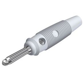 BANANSTIK HIRSCHMANN 4mm HVID 16A/30V MED SIDEHUL SKRUEMONTAGE