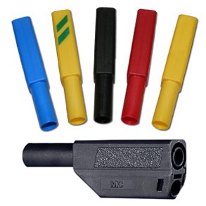 Sikkerhedsbananstik St&auml;ubli 4mm r�d 32A t. lodning