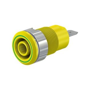 SIKKERHEDSBSNING SLB4-F 4mm GUL/GRN CAT III SPADE 4.8mm 24A