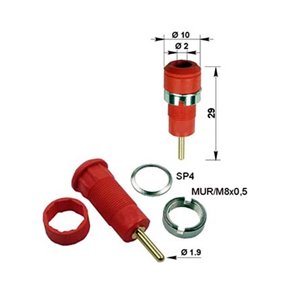SIKKERHEDSBSNING 2mm RD 600V/10A SLB2-R