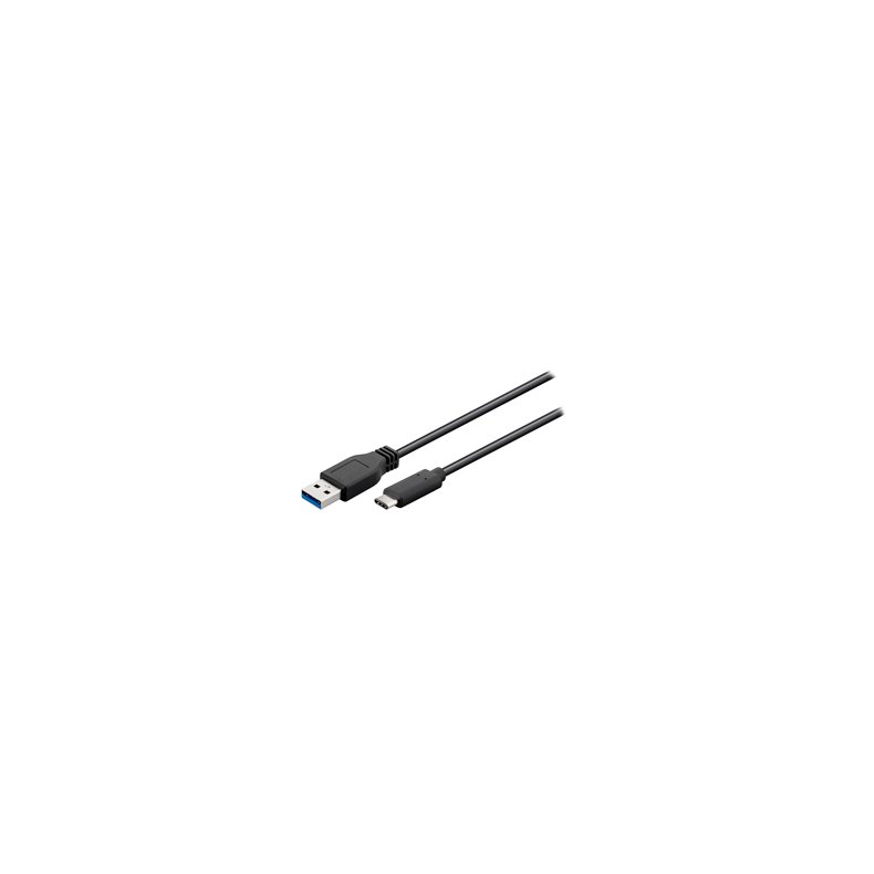 USB-C KABEL 3.1 (A-C HAN) 0.5m SORT