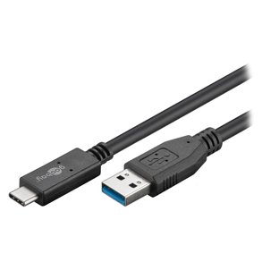 USB-C KABEL 3.1 GEN.2 (A-C HAN) 0.5m SORT
