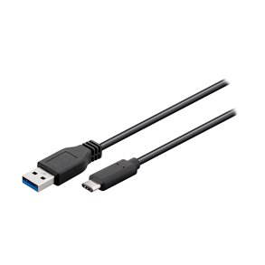 USB-C KABEL 3.1 (A-C HAN) 1.0m SORT