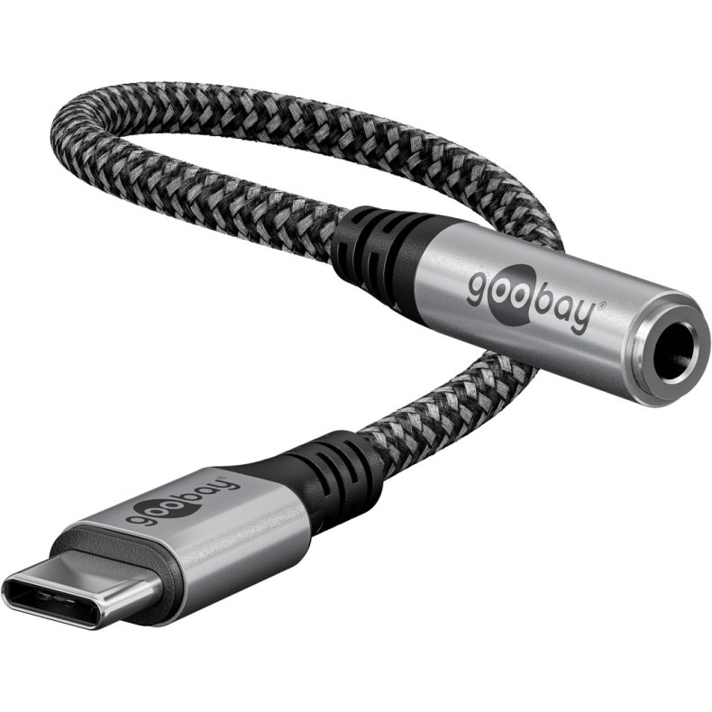 USB-C adapter til 3.5mm jack hovedtelefonadapter stofledning