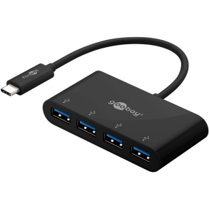 4 PORT USB-C HUB USB-C HAN TIL 4 USB-A 3.0 HUN SORT