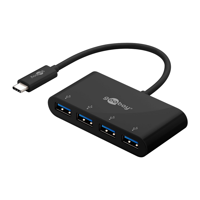 4 PORT USB-C HUB USB-C HAN TIL 4 USB-A 3.0 HUN SORT