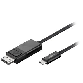 USB-C TIL DISPLAYPORT ADAPTER KABEL 1.2m SORT