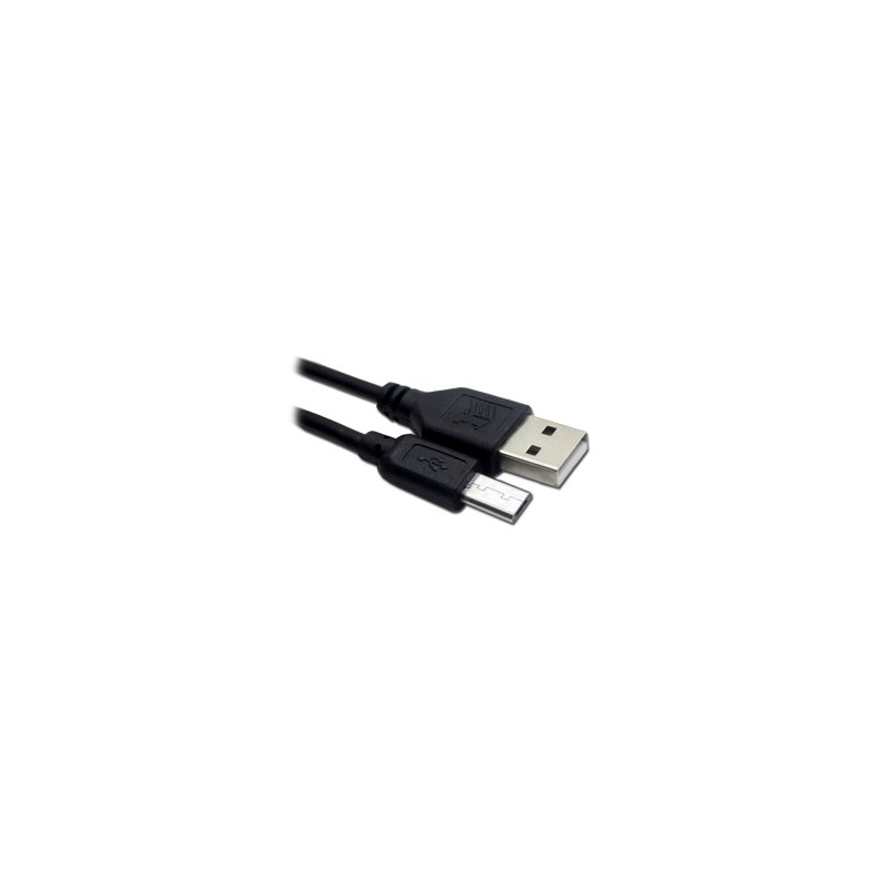 USB-A - USB MICRO-B KABEL 1.0m SORT LANG UDGAVE MICRO USB 12mm