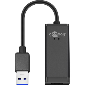 USB gigabit netvrksadapter USB A 3.0 han RJ45 hun sort