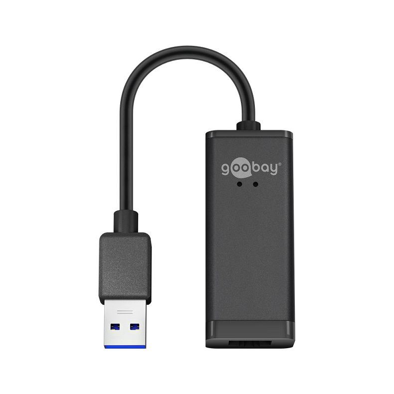 USB gigabit netvrksadapter USB A 3.0 han RJ45 hun sort