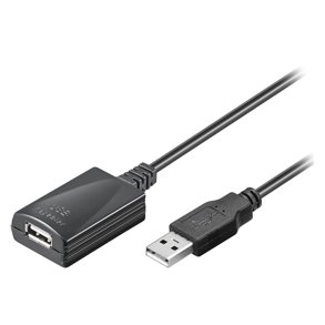 USB Repeater A-A 5m Sort 1.5/12/480 Mbps