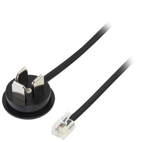 TELEFONKABEL SORT 6m DK/MODULAR RJ11 6/4