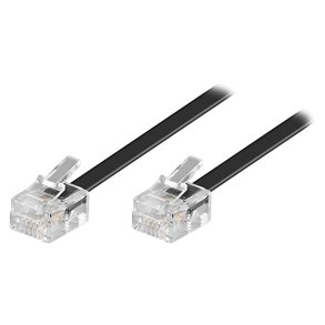 TELEFONKABEL 10.0m RJ11-RJ11 SORT