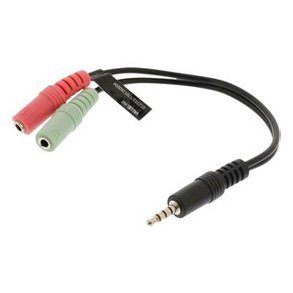 HEADSET ADAPTER 0.2m 4 POLET 3.5mm JACK HAN TIL 2 X 3.5mm STEREO HUN