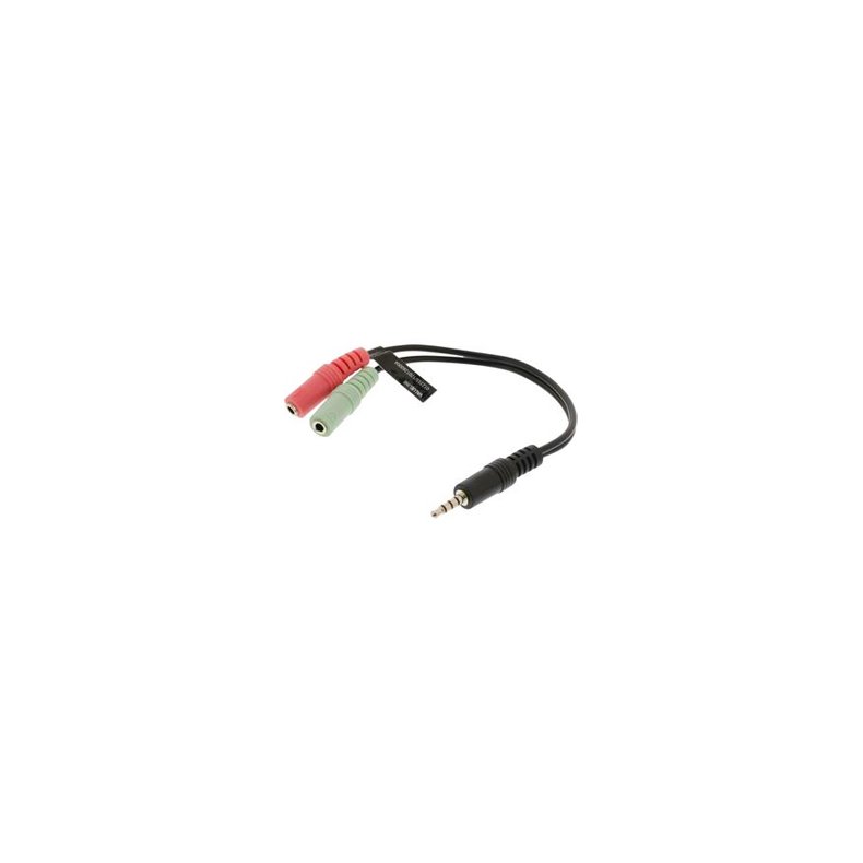 HEADSET ADAPTER 0.2m 4 POLET 3.5mm JACK HAN TIL 2 X 3.5mm STEREO HUN