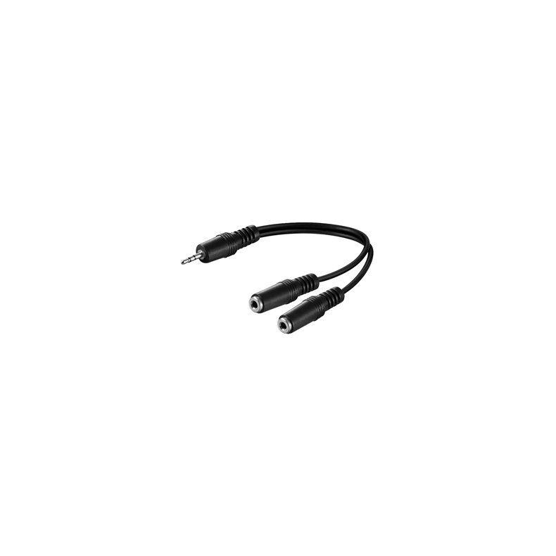 JACK 3.5mm Y-KABEL ADAPTER 0.2m 1x HAN - 2x HUN STEREO